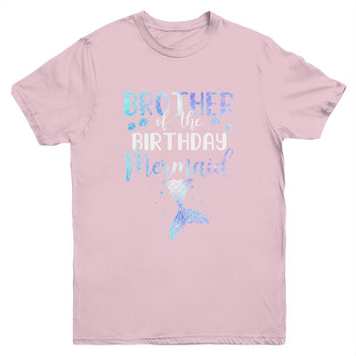 Big Brother Of The Birthday Mermaid Matching Family Youth-Youth Shirt-Youth T-Shirt-Light Pink