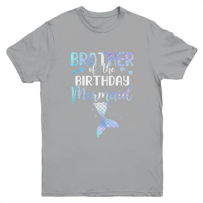 Big Brother Of The Birthday Mermaid Matching Family Youth-Youth Shirt-Youth T-Shirt-Sport Grey