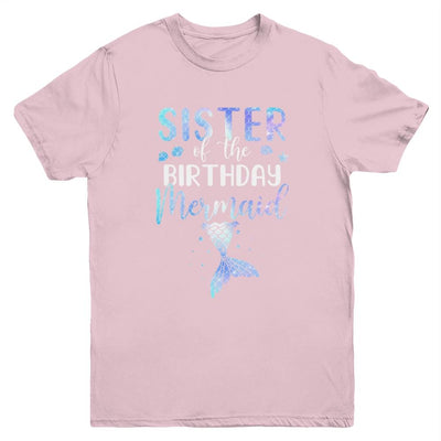Big Sister Of The Birthday Mermaid Matching Family Youth-Youth Shirt-Youth T-Shirt-Light Pink