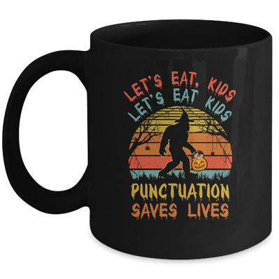 Bigfoot Halloween Trick Or Treat Lets Eat Kids Mug-Coffee Mug-Mug-Black