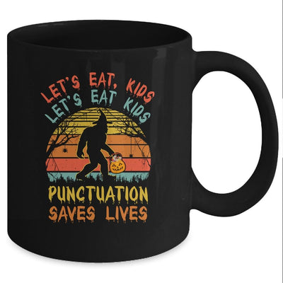 Bigfoot Halloween Trick Or Treat Lets Eat Kids Mug-Coffee Mug-Mug-Black