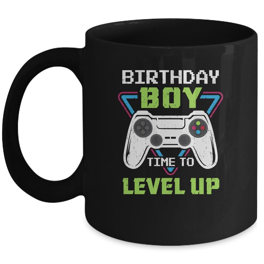 Birthday Boy Time To Level Up Video Game Birthday Gift Boys Mug-Coffee Mug-Mug-Black