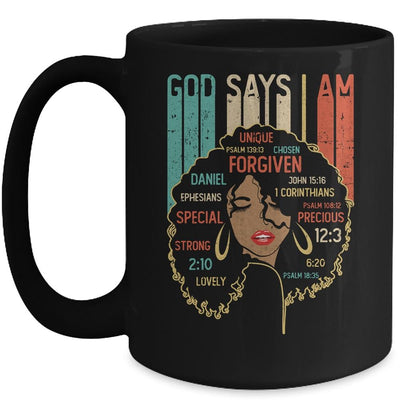 Black Girl God Says I Am Black Melanin History Month Pride Mug-Coffee Mug-Mug-Black