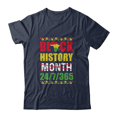 Black History Month 24 7 365 Pride African American-T-Shirt & Hoodie-Classic T-Shirt-Navy