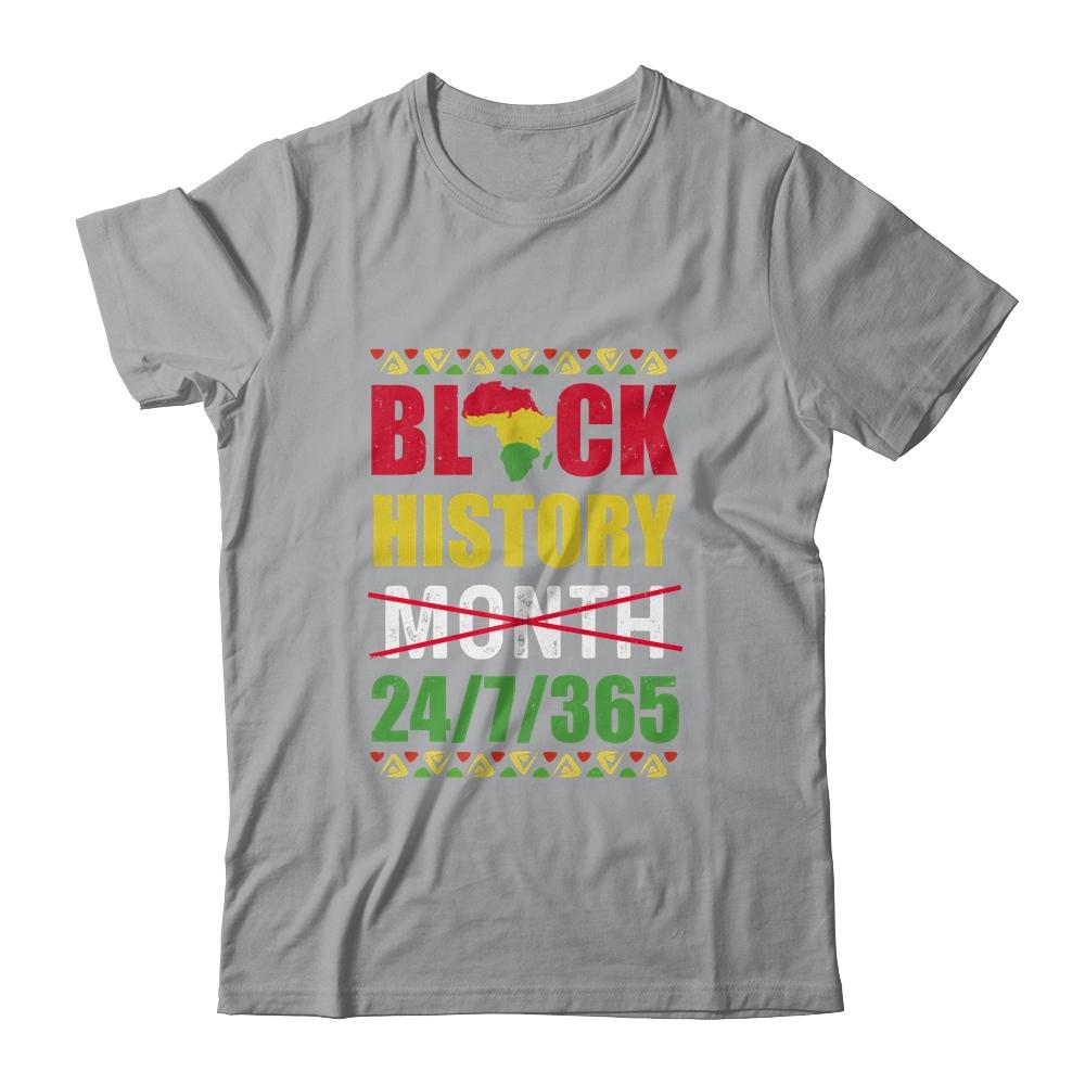 Black History Month 24 7 365 Pride African American-T-Shirt & Hoodie-Classic T-Shirt-Sport Grey