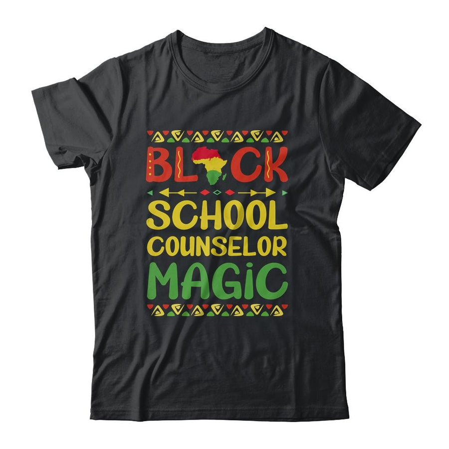 Black School Counselor Magic Black History Month Teacher-T-Shirt & Hoodie-Classic T-Shirt-Black