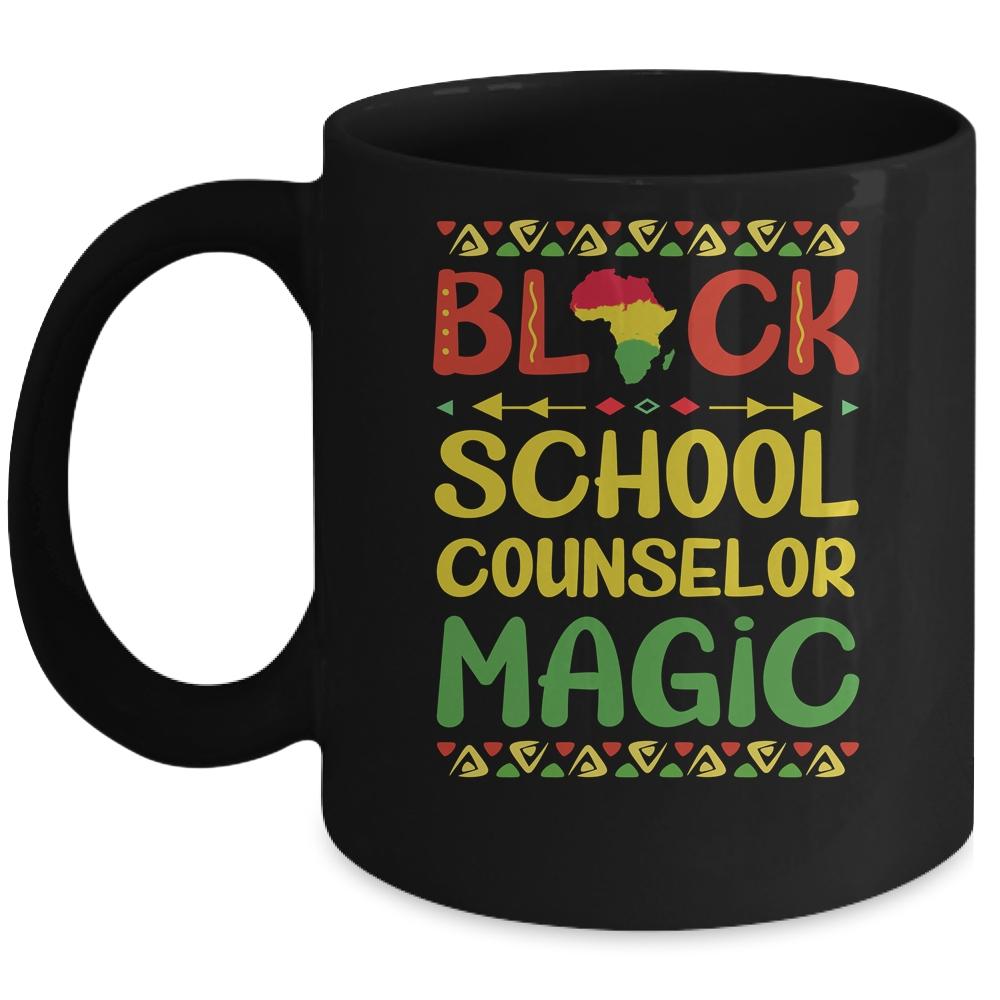 Black School Counselor Magic Black History Month Teacher Mug-Coffee Mug-Mug-Black