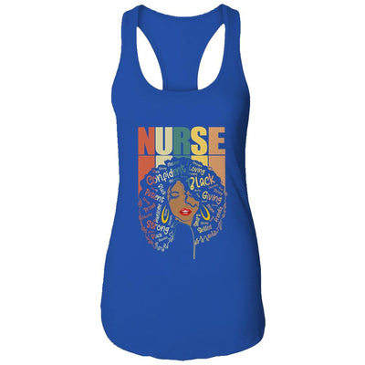 Black Woman Nurse Afro Retro Black History Month-T-Shirt & Tank Top-Women's Ideal Racerback Tank-Royal