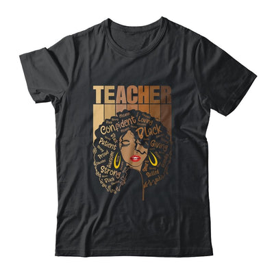 Black Woman Teacher Afro Retro Black History Month-T-Shirt & Tank Top-Classic T-Shirt-Black