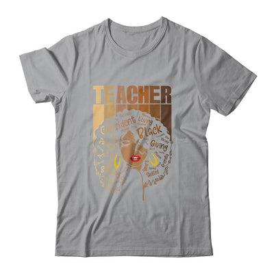 Black Woman Teacher Afro Retro Black History Month-T-Shirt & Tank Top-Classic T-Shirt-Sport Grey