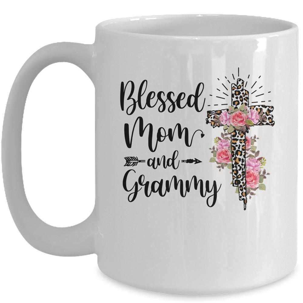 Blessed To Be Called Mom And Grammy Funny Grammy Mug-Coffee Mug-Mug-White