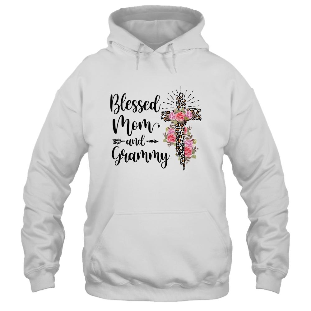 Blessed To Be Called Mom And Grammy Funny Grammy-T-Shirt & Hoodie-Pullover Hoodie-White
