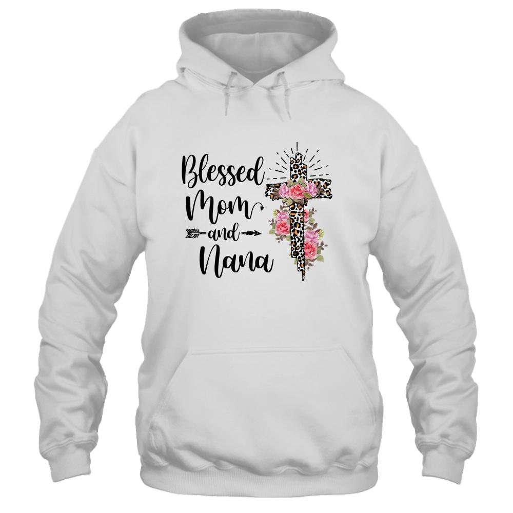 Blessed To Be Called Mom And Nana Funny Nana-T-Shirt & Hoodie-Pullover Hoodie-White
