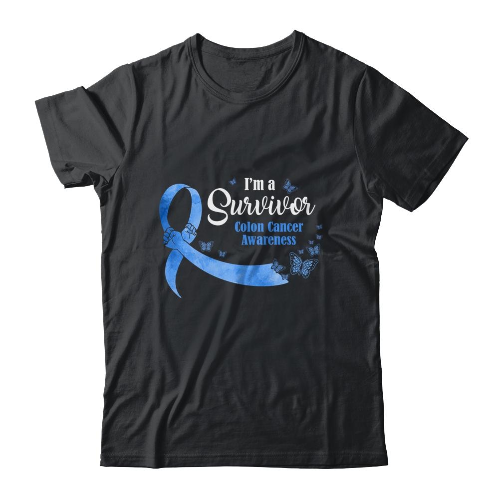Blue Butterfly I'm A Survivor Colon Cancer Awareness