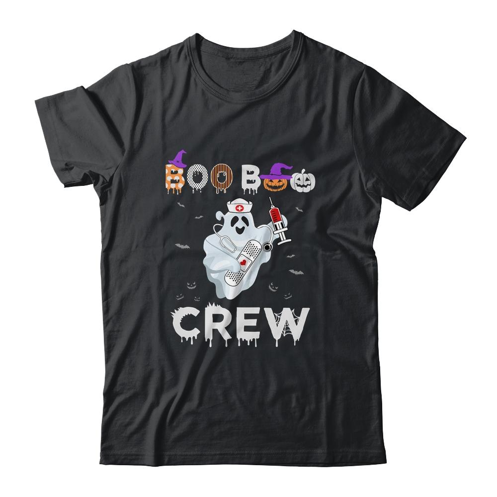 Boo Boo Crew Funny Ghost Paramedic Nurse Costume Halloween-T-Shirt & Sweatshirt-Classic T-Shirt-Black