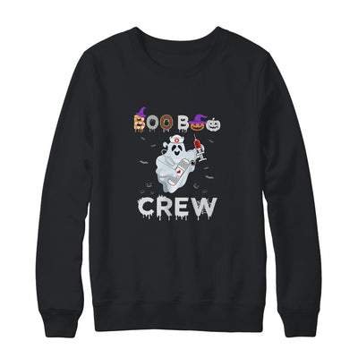 Boo Boo Crew Funny Ghost Paramedic Nurse Costume Halloween-T-Shirt & Sweatshirt-Crewneck Sweatshirt-Black