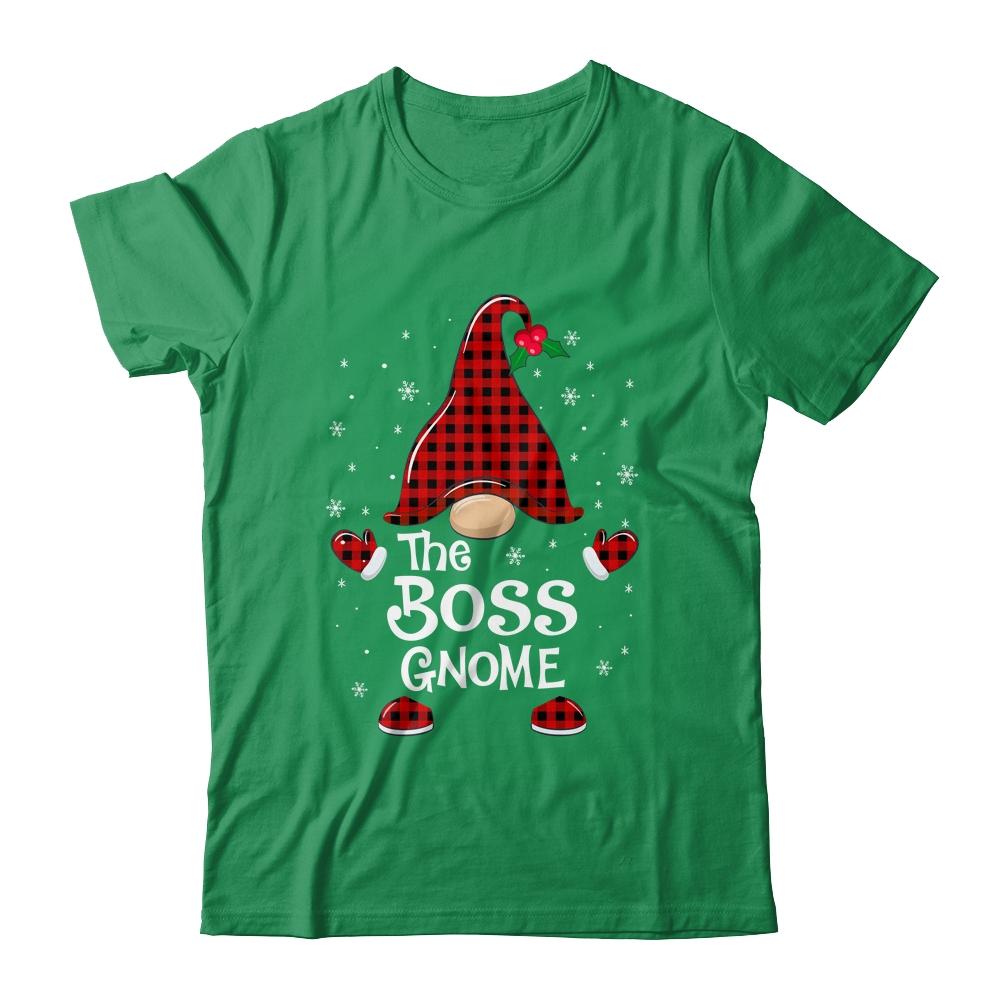 Boss Gnome Buffalo Plaid Matching Christmas Pajama Gift-T-Shirt & Sweatshirt-Classic T-Shirt-Irish Green