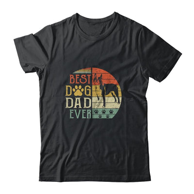 Boston Terrier Best Dog Dad Ever Vintage Father's Day Retro-T-Shirt & Hoodie-Classic T-Shirt-Black