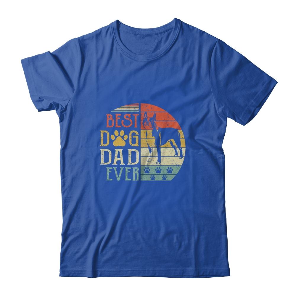 Boston Terrier Best Dog Dad Ever Vintage Father's Day Retro-T-Shirt & Hoodie-Classic T-Shirt-Royal