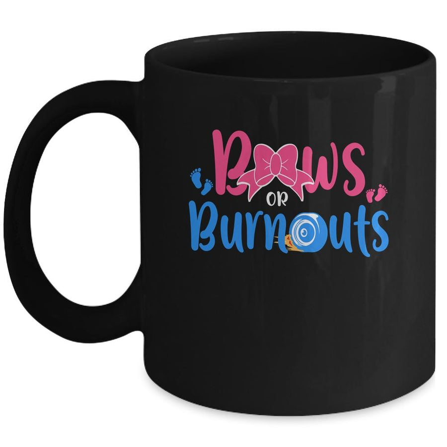 Bows Or Burnouts Gender Reveal Party Idea For Mom Or Dad Mug-Coffee Mug-Mug-Black
