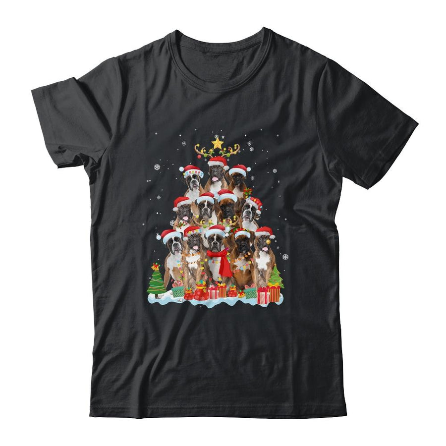 Boxer Christmas Tree Pajama Xmas-T-Shirt & Sweatshirt-Classic T-Shirt-Black