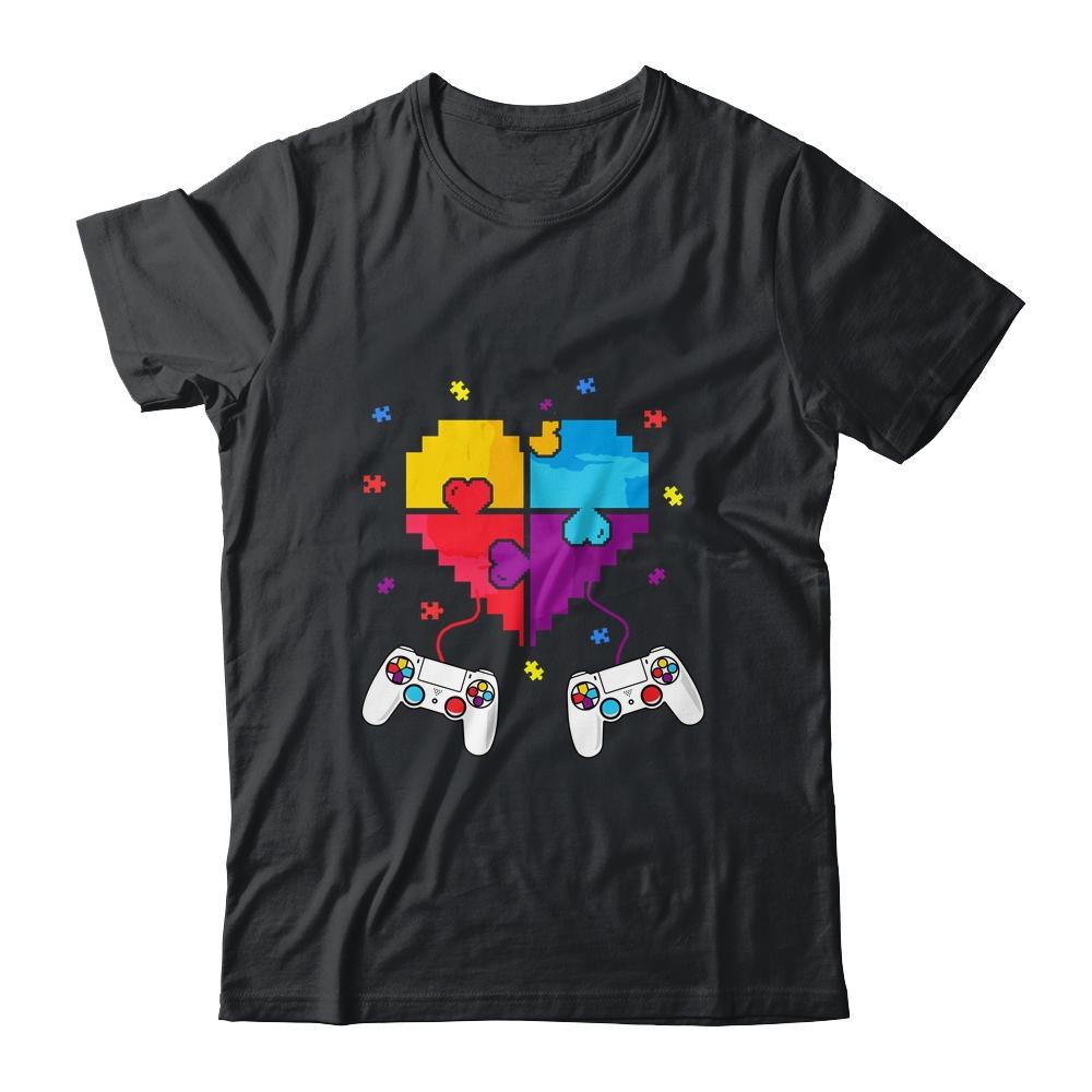 Boys Autism Gift Game Autism Awareness Month Day Men Kids-T-Shirt & Hoodie-Classic T-Shirt-Black
