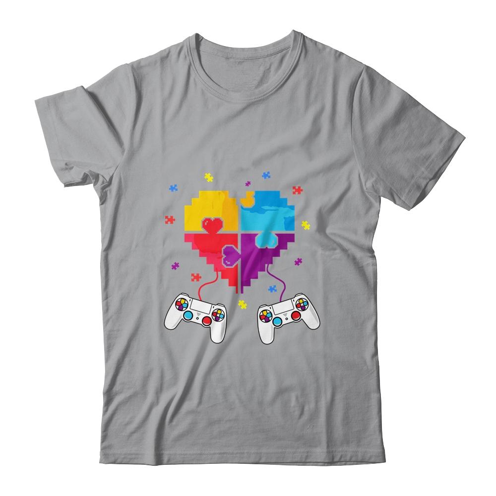 Boys Autism Gift Game Autism Awareness Month Day Men Kids-T-Shirt & Hoodie-Classic T-Shirt-Sport Grey