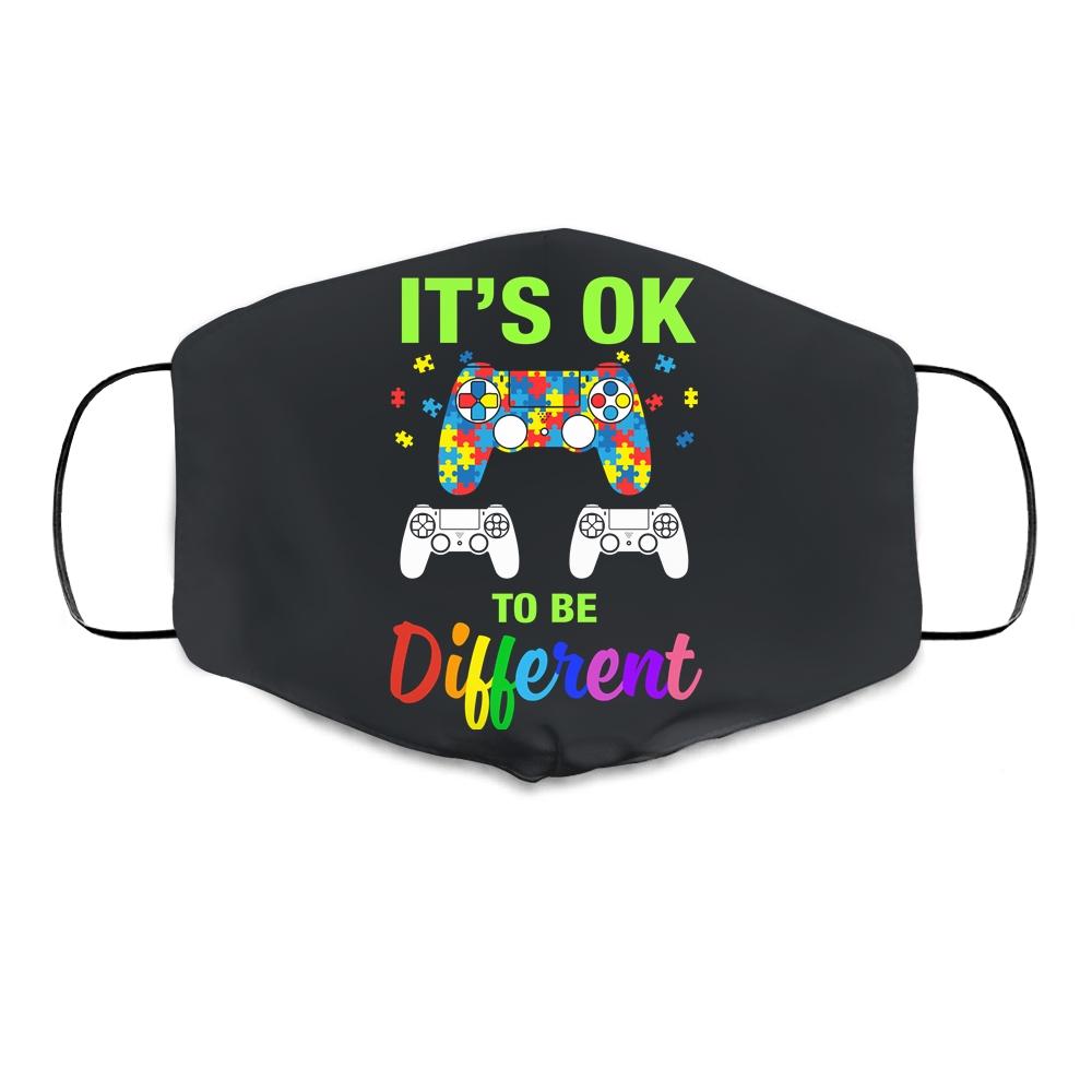 Boys Autism Gift Game Men Kids Autism Awareness Month Day Cloth Face Mask-Cloth Face Mask-Cloth Face Mask-Black