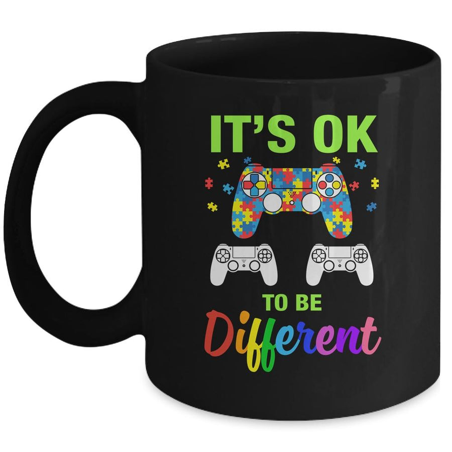 Boys Autism Gift Game Men Kids Autism Awareness Month Day Mug-Coffee Mug-Mug-Black