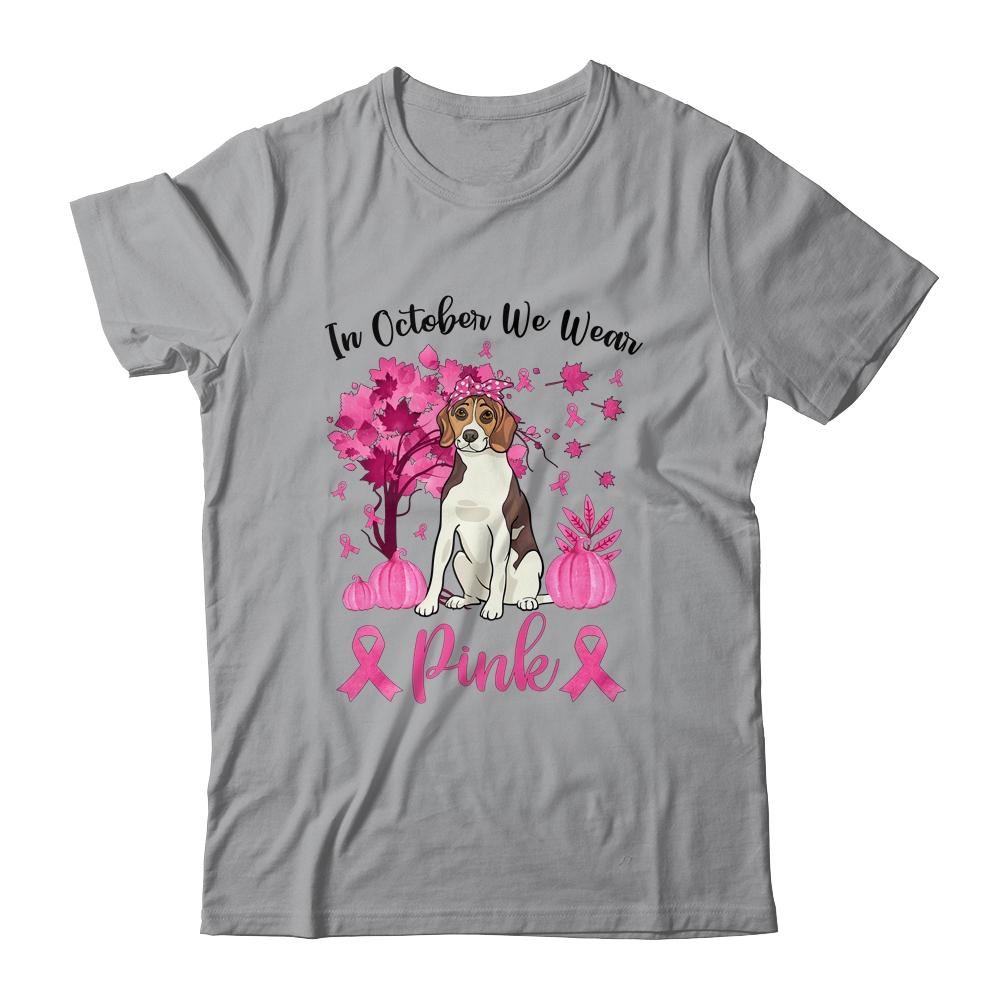 Breast Cancer Awareness In October We Wear Pink Beagle-T-Shirt & Sweatshirt-Classic T-Shirt-Sport Grey
