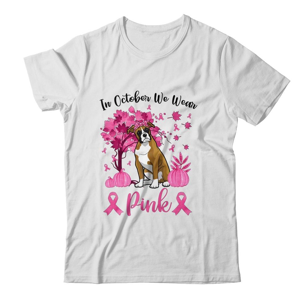 Breast Cancer Awareness In October We Wear Pink Boxer-T-Shirt & Sweatshirt-Classic T-Shirt-White