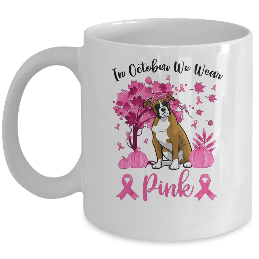 Breast Cancer Awareness In October We Wear Pink Boxer Mug-Coffee Mug-Mug-White