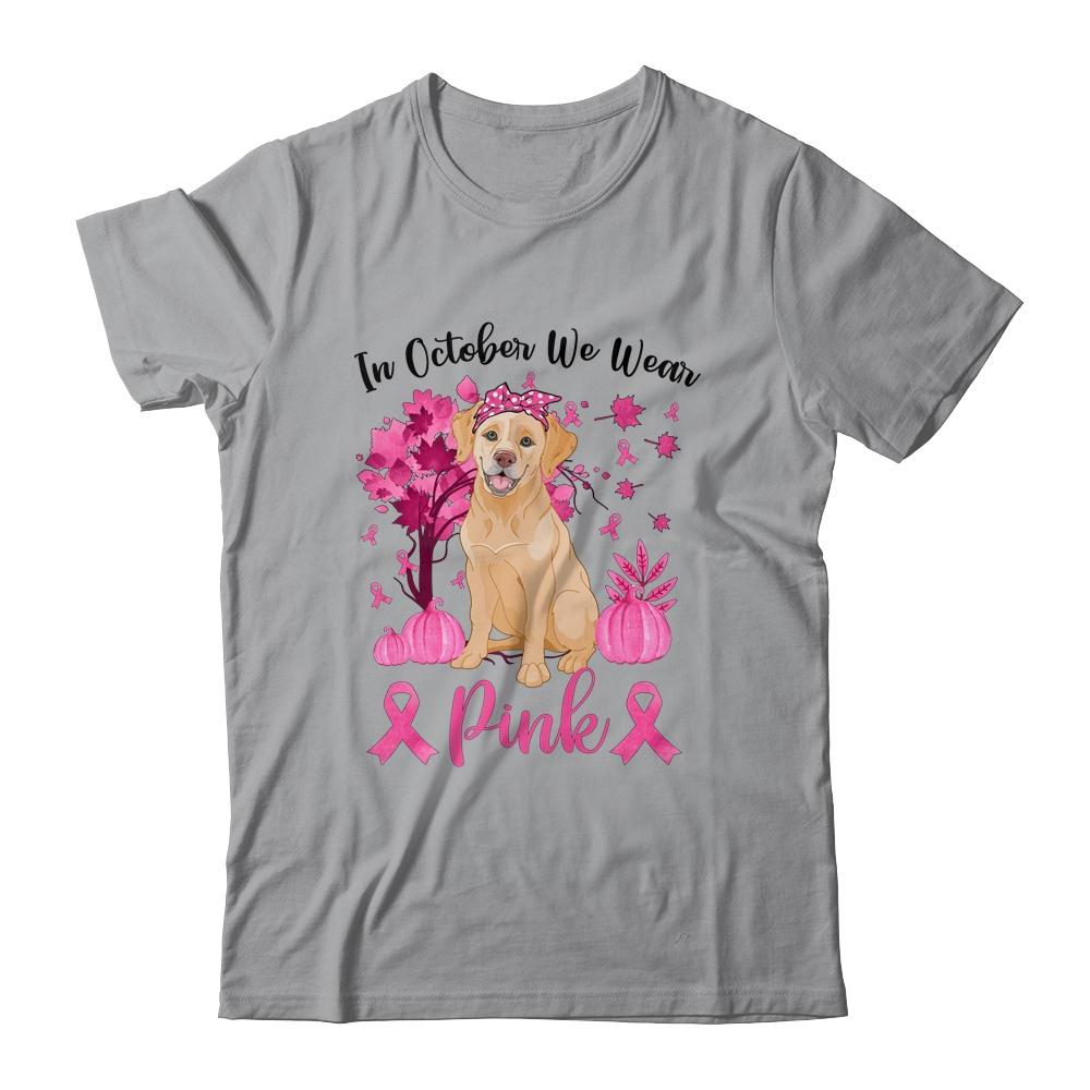 Breast Cancer Awareness In October We Wear Pink Labrador-T-Shirt & Sweatshirt-Classic T-Shirt-Sport Grey
