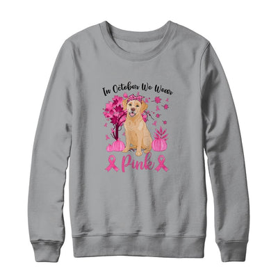 Breast Cancer Awareness In October We Wear Pink Labrador-T-Shirt & Sweatshirt-Crewneck Sweatshirt-Sport Grey