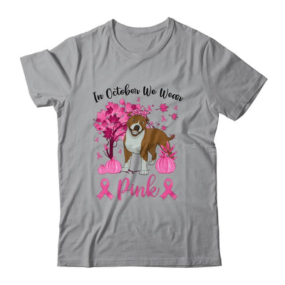 Breast Cancer Awareness In October We Wear Pink Pit bull-T-Shirt & Sweatshirt-Classic T-Shirt-Sport Grey