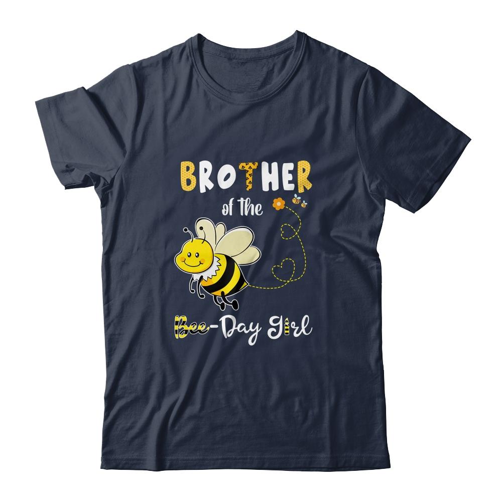 Brother Of The Bee Birthday Girl Family Matching-T-Shirt & Hoodie-Classic T-Shirt-Navy