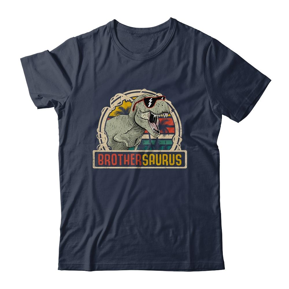 Brothersaurus T Rex Dinosaur Brother Saurus Family Matching-T-Shirt & Hoodie-Classic T-Shirt-Navy