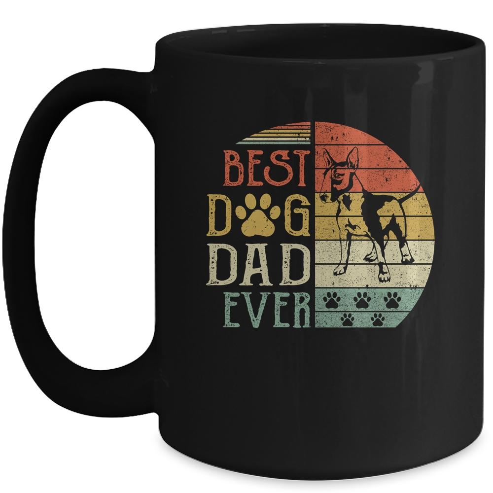 Bull Terrier Best Dog Dad Ever Vintage Father's Day Retro Mug-Coffee Mug-Mug-Black