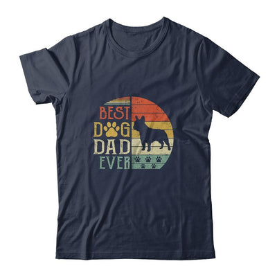 Bulldog Best Dog Dad Ever Vintage Father's Day Retro-T-Shirt & Hoodie-Classic T-Shirt-Navy