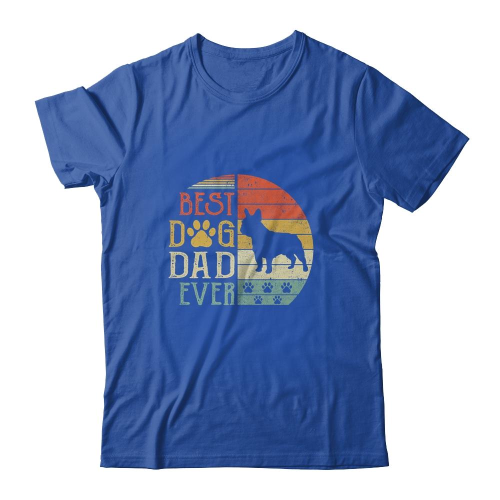Bulldog Best Dog Dad Ever Vintage Father's Day Retro-T-Shirt & Hoodie-Classic T-Shirt-Royal