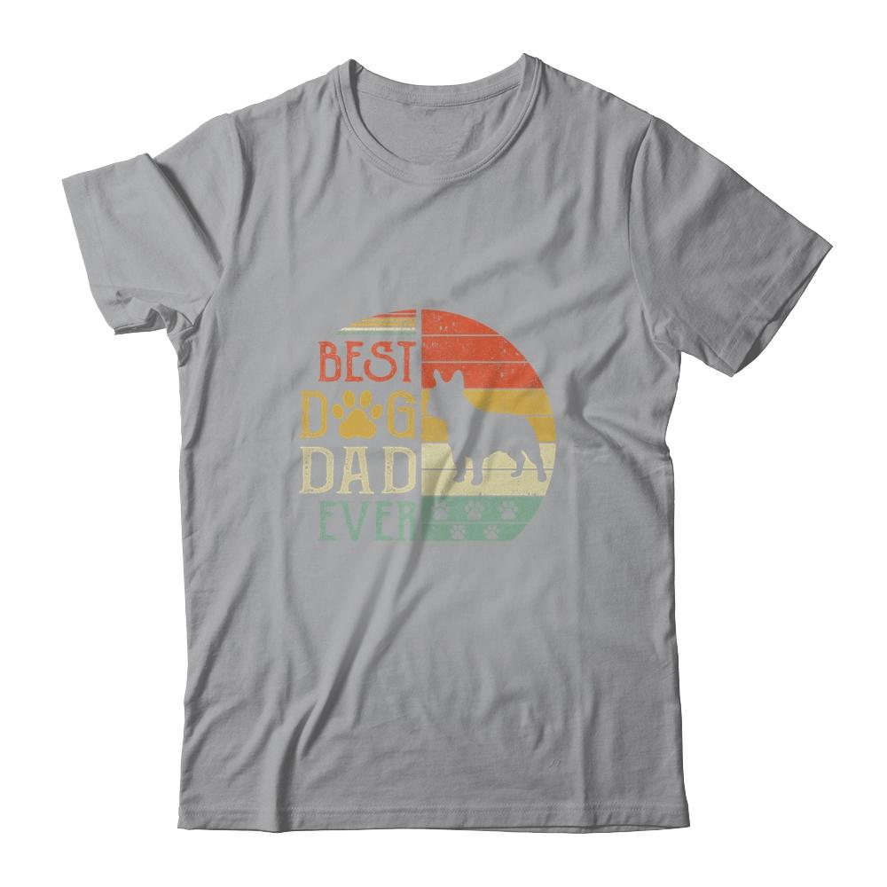 Bulldog Best Dog Dad Ever Vintage Father's Day Retro-T-Shirt & Hoodie-Classic T-Shirt-Sport Grey