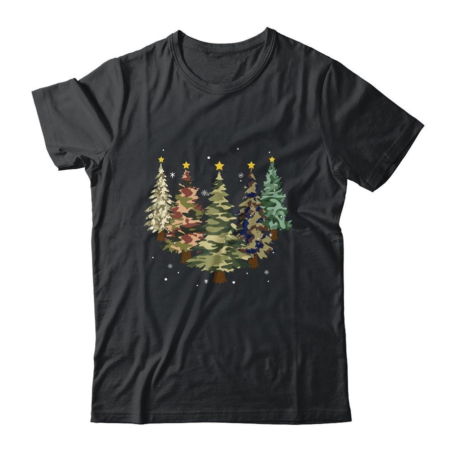 Camo Print Christmas Trees With Camouflage Print Xmas-T-Shirt & Sweatshirt-Classic T-Shirt-Black