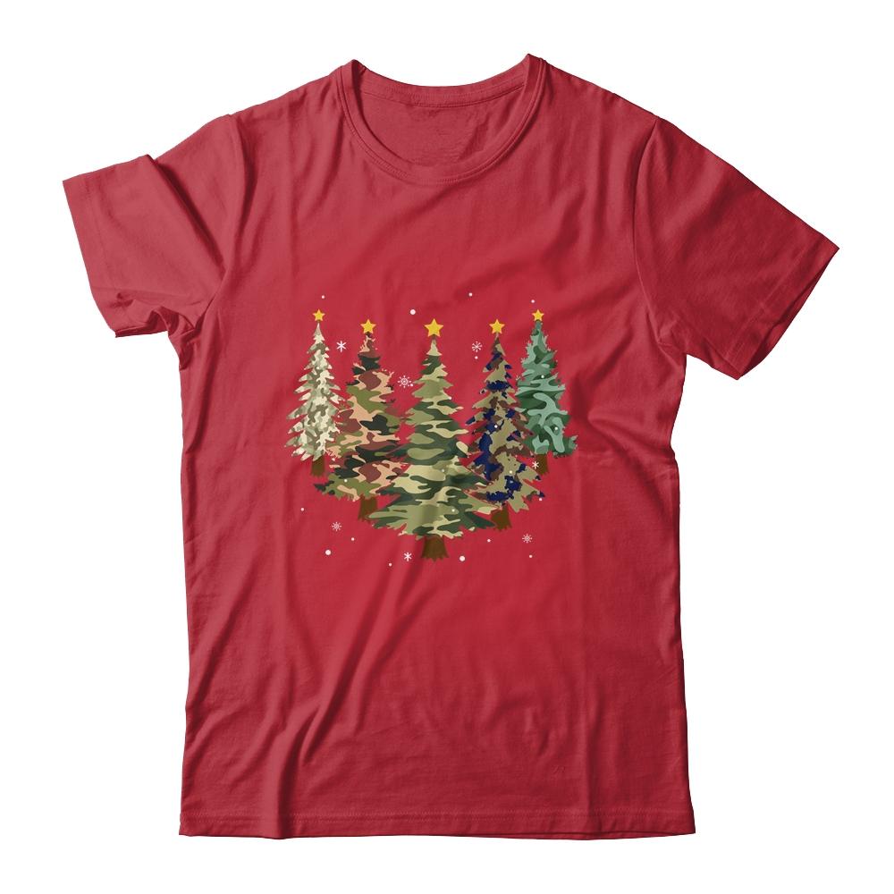 Camo Print Christmas Trees With Camouflage Print Xmas-T-Shirt & Sweatshirt-Classic T-Shirt-Red