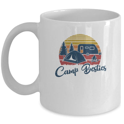 Camp Besties Camping Friends Lovers Gifts Happy Camper Mug-Coffee Mug-Mug-White
