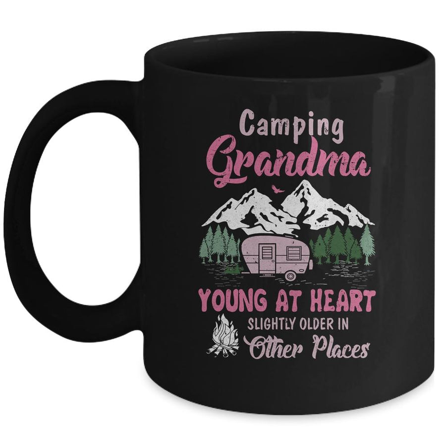 Camping Grandma Young At Heart Slightly Older In Other Place Mug-Coffee Mug-Mug-Black