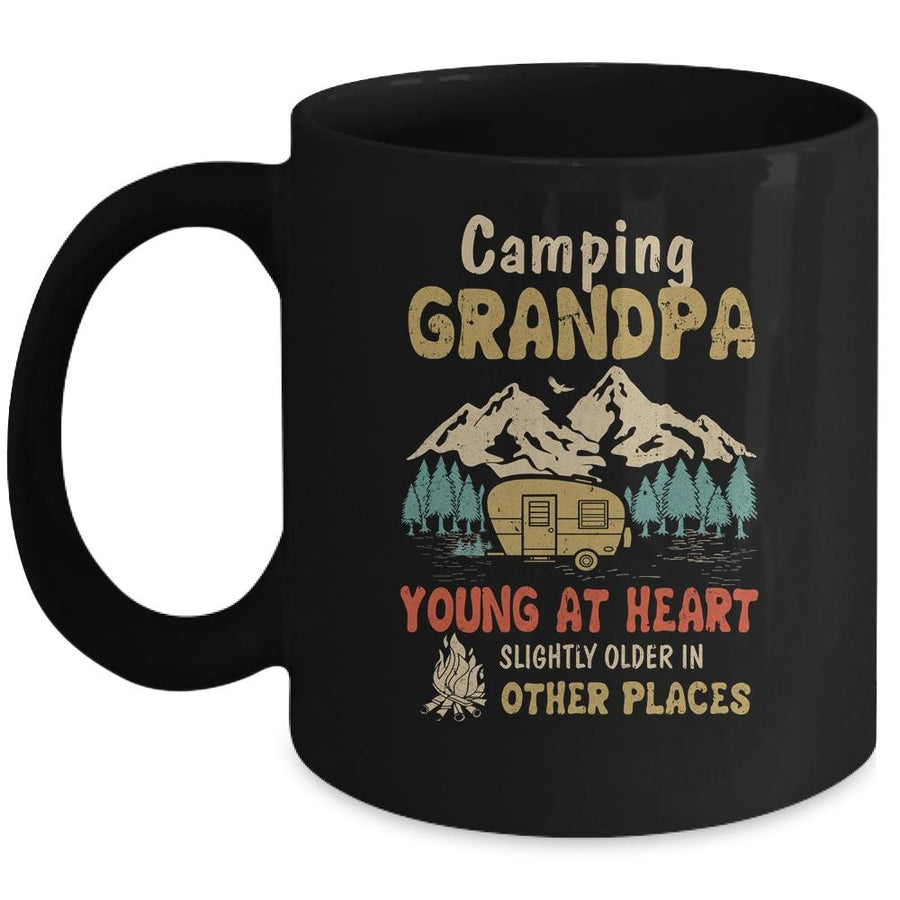 Camping Grandpa Young At Heart Slightly Older In Other Place Mug-Coffee Mug-Mug-Black