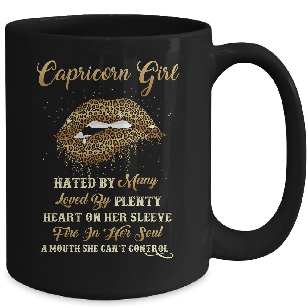 Capricorn Girl Birthday Funny Leopard Sexy Lip Mug-Coffee Mug-