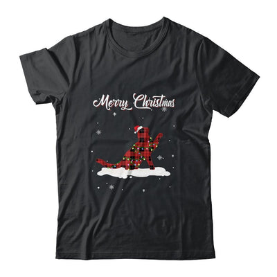 Cat Christmas Red Plaid Cat Lover Pajama Family Gift-T-Shirt & Sweatshirt-Classic T-Shirt-Black