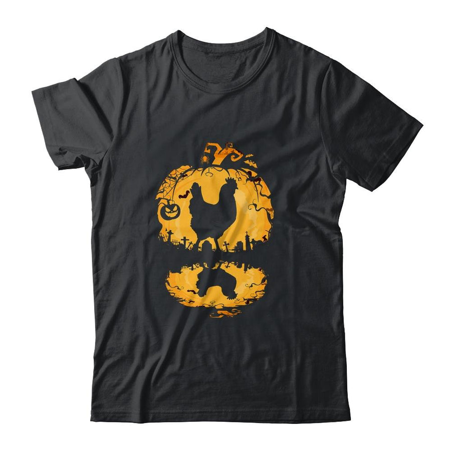 Chicken Silhouette Pumpkin Halloween Costume Men Women-T-Shirt & Tank Top-Classic T-Shirt-Black