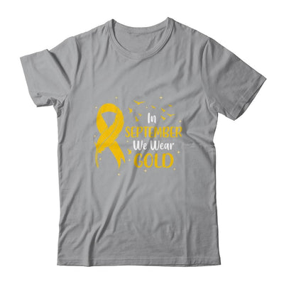 Childhood Cancer Awareness In September We Wear Gold Ribbon-T-Shirt & Hoodie-Classic T-Shirt-Sport Grey